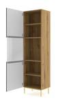 Armoire vitrine RavennaB 60x42x217 Beige - Noir - Doré