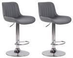 Tabouret de bar Lentini Lot de 2 Gris - Argenté