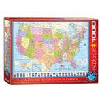 Puzzle Karte der USA 1000 Teile Papier - 26 x 6 x 36 cm