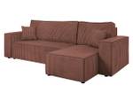 Ecksofa Karl Cord Rosé