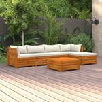 Garten-Lounge-Set (6-teilig) 3087286 Weiß - Massivholz - Holzart/Dekor - 68 x 30 x 68 cm