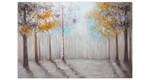 Tableau peint Réveil de bonne heure Marron - Gris - Bois massif - Textile - 150 x 100 x 4 cm
