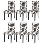 Chaise Littau jacquard lot de 6 Noir - Blanc - Textile - 43 x 90 x 56 cm