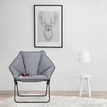 Moon Chair gepolstert Schwarz - Grau - Metall - Kunststoff - 85 x 87 x 70 cm