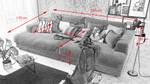 KAWOLA Big Sofa MADELINE Cord Taupe