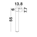 Wegeleuchte FOCUS Schwarz - Glas - Metall - 4 x 55 x 4 cm