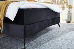 Boxspringbett SINDAR Bett Stoff Schwarz - 202 x 211 cm - Schwarz