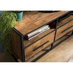 Meuble TV 3 niches 3 tiroirs teck Marron - Bois massif - 40 x 56 x 150 cm