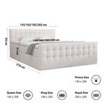 Boxspringbett Pumikas Ecru - Breite: 140 cm