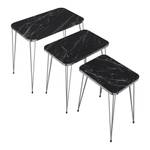 Set de 3 tables d'appoint Samsø Imitation marbre noir