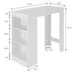 Table de bar 110x50x103cm blanc Blanc - Bois manufacturé - 50 x 103 x 110 cm