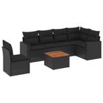 Gartensitzgruppe K4664(7-tlg) Schwarz - Massivholz - 69 x 62 x 62 cm