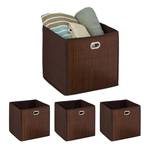 4x paniers de rangement en bambou haut Marron - Marron foncé