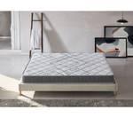 Bett+Taschenfederkernmatratze 140x200cm Weiß - Naturfaser - 140 x 48 x 200 cm