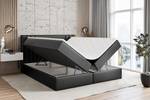 Boxspringbett IDRIKO Hochglanz Schwarz - Breite: 180 cm - H3