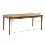 Table repas 180/230cm bois acacia KASSIA Marron - En partie en bois massif - 230 x 76 x 90 cm