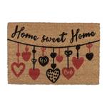 Paillasson coco Home Sweet Home Noir - Marron - Rouge - Fibres naturelles - Matière plastique - 60 x 2 x 40 cm