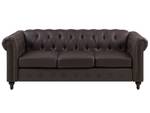 3-Sitzer Sofa CHESTERFIELD Braun - Dunkelbraun - 208 x 78 x 88 cm