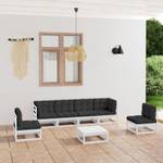 Garten-Lounge-Set (7-teilig) 3009896-2 Anthrazit - Schwarz - Weiß