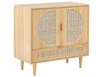 Sideboard POTOSI Braun - Gold - Rattan - 80 x 77 x 40 cm