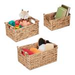 Aufbewahrungskorb 3er Set Braun - Metall - Rattan - 38 x 17 x 26 cm