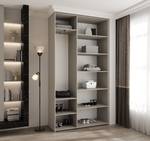 Drehtürenschrank Como 4 Beige - Schwarz - 130 x 40 cm