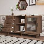 Sideboard XIANG AGD65 Braun - Holzwerkstoff - Massivholz - 40 x 76 x 140 cm