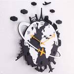 Horloge murale design THE WORLDLY. Noir - Blanc - Bois manufacturé - 41 x 45 x 1 cm