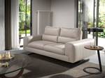 2-Sitzer-Sofa aus Leder und Stahl