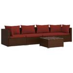 Garten-Lounge-Set (5-teilig) 3013629-9 Braun - Rot