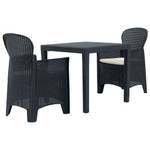 Bistro-Set (3-teilig) 296634-1 Grau - Kunststoff - 79 x 72 x 79 cm