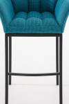 Tabouret de bar Damaso Lot de 2 Turquoise - Noir