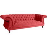 Ivette Sofa 3-Sitzer Rot - Textil - Holz teilmassiv - 253 x 80 x 100 cm