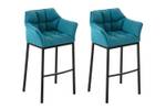 Tabouret de bar Damaso Lot de 2 Turquoise - Noir