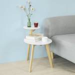 Table Basse FBT53-WN Blanc - En partie en bois massif - 40 x 60 x 54 cm