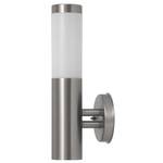 Wandleuchte INOX TORCH Grau - Silber - Weiß - Metall - Textil - 7 x 38 x 14 cm