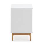 Table Chevet Miranda 2 tiroir Blanc Blanc - Bois massif - Bois/Imitation - 43 x 52 x 35 cm