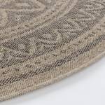 Runder Jute-Look In-/Outdoor-Teppich LEE Schwarz - Braun - Kunststoff - Textil - 160 x 1 x 160 cm