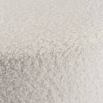 Pouf rond tissu bouclette blanc Blanc - Textile - 54 x 35 x 54 cm