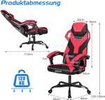 Gaming Stuhl Drehstuhl Rot - Kunststoff - 65 x 130 x 66 cm