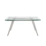 Table manger extensible en verre trempé Métal - 160 x 76 x 90 cm