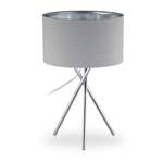 Dreibein Lampe grau Grau - Silber - Metall - Textil - 29 x 46 x 29 cm