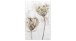 Tableau peint à la main Growing Flowers Beige - Bois massif - Textile - 60 x 90 x 4 cm