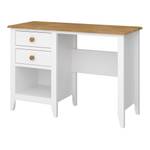 Heston Bureau avec 2 tiroirs, blanc Marron chevreuil