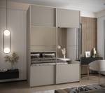 Armoire Lux 4 Beige - Argenté - Largeur : 180 cm