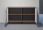 Sideboard Montez 2 Grau - Holz teilmassiv - 123 x 76 x 40 cm