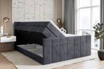 Boxspringbett MOETI-Z KING Steingrau - Breite: 180 cm