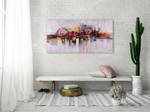 Tableau peint Unexpected Journey Beige - Rose foncé - Bois massif - Textile - 120 x 60 x 4 cm