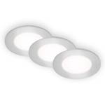 LED Einbauleuchten, IP65, 3x, chrom-matt Silber