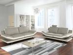 Couchgarnitur LATIKA 2er-Set Beige - Echtleder - 95 x 95 x 222 cm